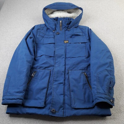 Chaqueta G-Star Para Hombre Pequeña Azul Parka Sherpa Capucha Soldador Adulto Abrigo Cálido Foto 1 de 4