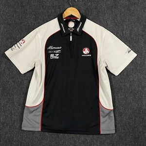 Holden Monaro Polo Zip Shirt Mens Large Short Sleeve Grey Black White Two Tone - Picture 1 of 20