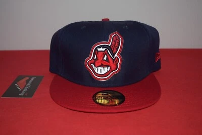 MLB New Era Cleveland Indians Chief Wahoo 3M reflective RARE 59Fifty Hat Not NFL - Image 1 of 4