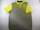Nike Golf Tour Performance Dri Fit Men XL Yellow Gray Polo Shirt Striped O2