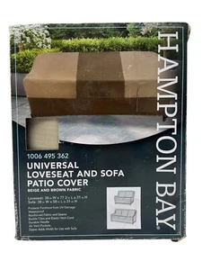 Hampton Bay 2-in-1 Patio Furniture Loveseat and Sofa Cover Beige 38" L x 77.3" W - Picture 1 of 5
