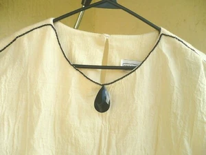 VTG FINI LIGNAROLO 2 PC SET S M GAUZE BLOUSE PANTS TOP HIPPY COSTUME IVORY WOMEN - Picture 1 of 10