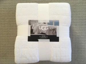 JUEGO DE EDREDÓN UGG CAMPO COMPLETO/QUEEN 3 PIEZAS EN BLANCO NIEVE NUEVO CON ETIQUETAS - Imagen 1 de 11