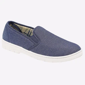 Scimitar Barking Mens Casual Slip On Plimsol Shoes Blue - Picture 1 of 1