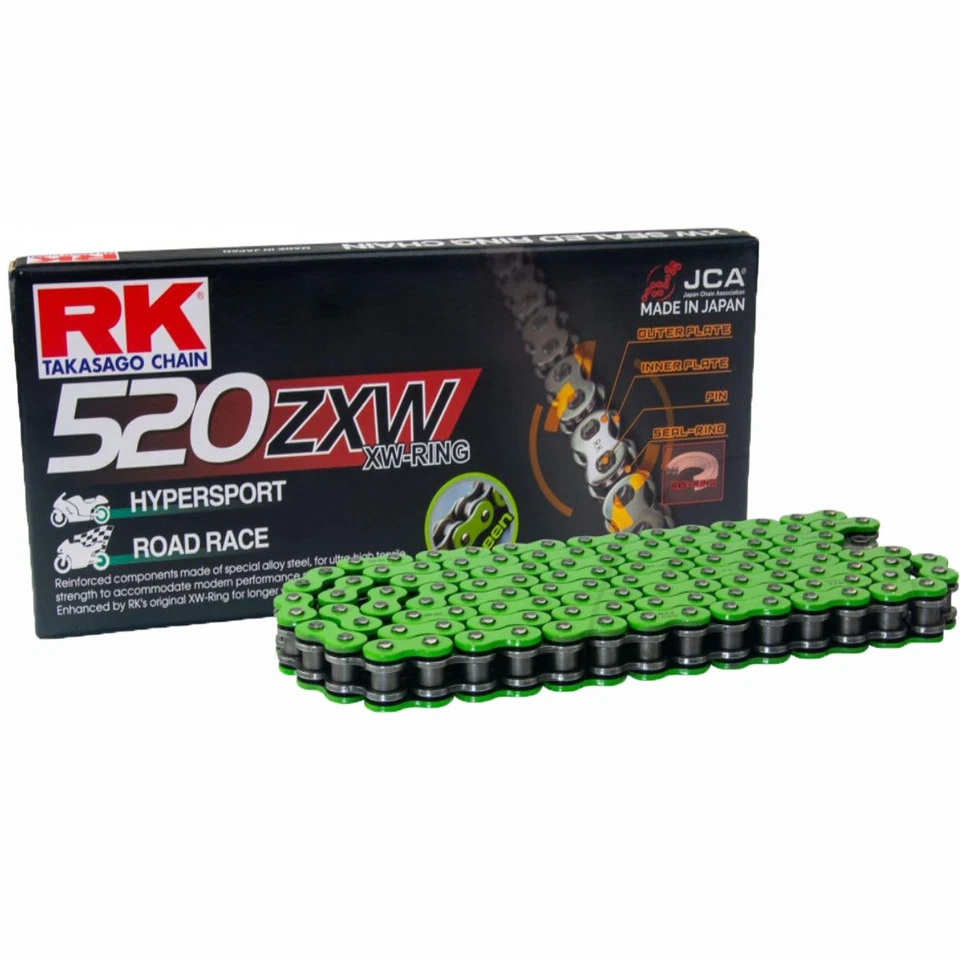 RK ZXW Kette 520 Teilung für Suzuki GSX-R Honda CBR Kawasaki Z ZX-10R Yamaha YZF - Bild 1 von 1