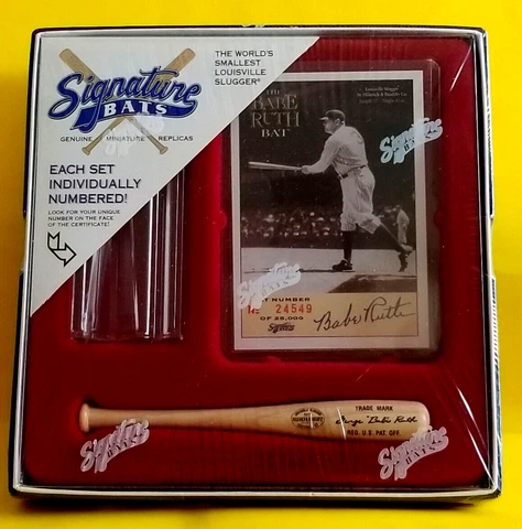 Babe Ruth Mini Louisville Slugger Bat 1998 Signature Bats W/Limited Edition Card Cover