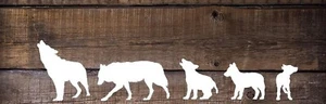 Calcomanía de vinilo WOLF FAMILY de 5 - Pegatina para ventana de camión Jeep - más bajo petición - Imagen 1 de 3