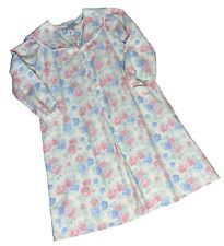 Lanz Of Salzburg XSmall Women’s Pink & Blue Floral Flannel Nightgown Cotton Lace