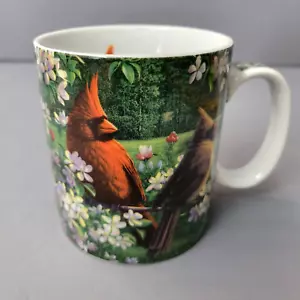 Taza de arte reflectante música country cardinals granja granero 14 fl oz mango 4" T nueva - Imagen 1 de 11