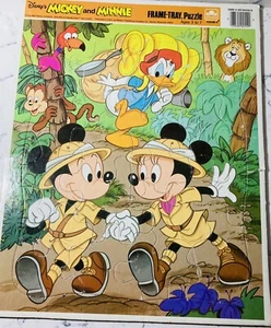 Disney’s Safari Mickey And Minnie Frame Tray Puzzle Golden Donald Lion Monkey - Picture 1 of 7