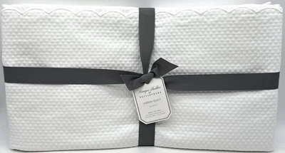 Pottery Barn ~ Monique Lhuillier Jardín Matelasse Cobertor ~ Rey ~ Blanco ~ NUEVO Foto 1 de 2