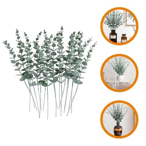 24 Stück simulierte Eukalyptus Dekoration Hochzeit künstliches Grünzeug - Bild 1 von 12