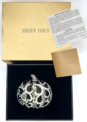 Heidi Daus Signed "Dazzling Demask Pumpkin II" Crystal & Enamel Pumpkin Pin NiB - Image 1 of 4