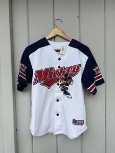 Disney Mickey Mouse Baseball Jersey Shirt Youth Large Disneyland Resort Vintage - Picture 1 of 9