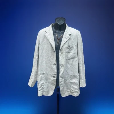 Blazer The Territory Ahead para hombre beige lino seda M Foto 1 de 4