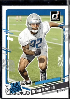 2023 Donruss Football Brian Branch Rated Rookie #328 Detroit Lions - Image 1 of 2
