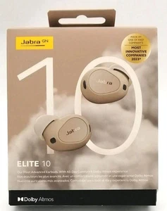 Jabra Elite 10 True Wireless Earbuds Cream Bluetooth Noise Canceling Used w/box - Picture 1 of 3
