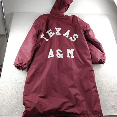 Vintage 80s Texas Aggies A&M Jacket XL Coaches Field Coat Faux Fur Lined Hooded - Image 1 of 4