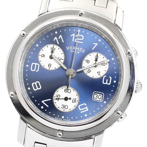 HERMÈS Orologio Uomo HERMES Clipper chrono CL1.910 Data Quadrante Navy Quarzo_896025