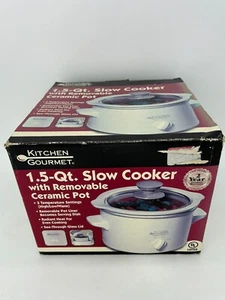 Kitchen Gourmet 1.5 Quart Slow Cooker Mini Crock Pot with Removable Ceramic Pot - Picture 1 of 6