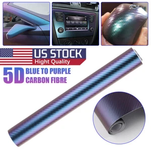 5D Waterproof Carbon Fiber Vinyl Car Wrap Sheet Roll Film Sticker Decal Paper US - Picture 1 of 10