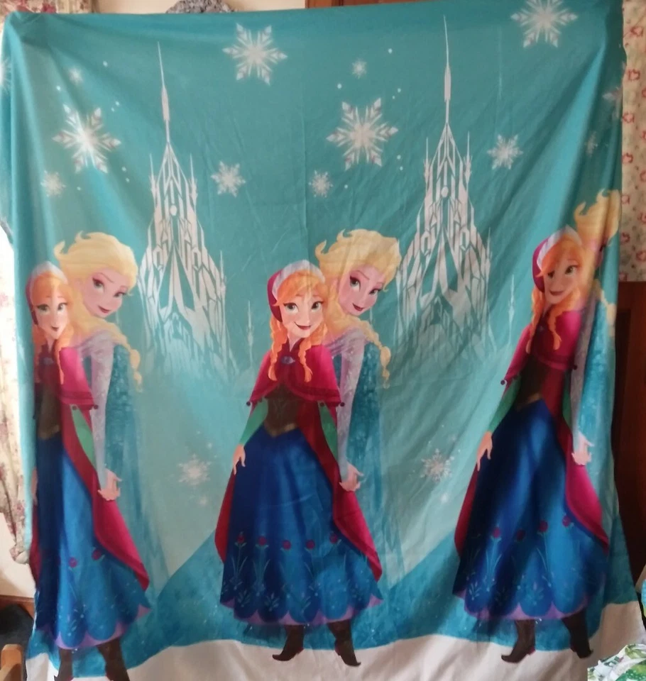 Cortina de chuveiro Guc Disney Princesa Frozen Anna e Elsa tamanho padrão azul neve - Imagem 1 de 1