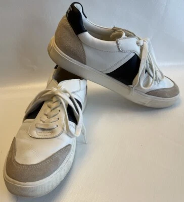Sam Edelman Enna Leather Suede White Black Colorblock Sneakers Sz 7.5 EUC - Image 1 of 4