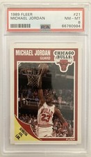 1989 Fleer Michael Jordan PSA 8 Near MINT Card #21 Chicago Bulls HOF