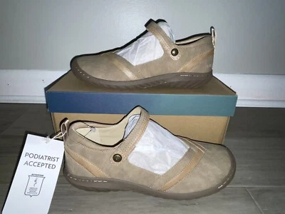 JBU Raven Taupe Shimmer Casual Step-In Flat Mary Jane Shoes Women's 8.5 M NEW - Image 1 of 4