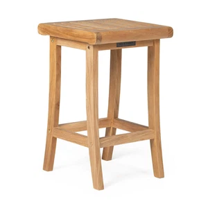 Ash & Ember Acadia Grade A Teak 25" Barstool, 16"x16" Flat Bench - Picture 1 of 8