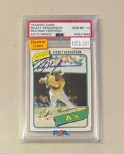 Rickey Henderson A's HOF Signed Autograph 1980 Topps Rookie Card 482 PSA 10 AUTO