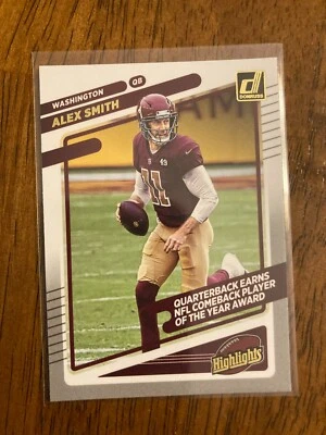 2021 DonRuss ALEX SMITH WASHIGTON REDSKINS HIGHLIGHTS football card - Image 1 of 2
