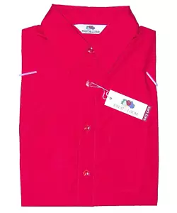 Camicia Fruit of the Loom corta XS rossa Easy Care Lady-Fit poplin shirt camicia donna - Foto 1 di 1