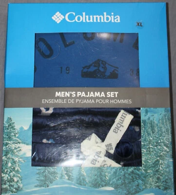 Conjunto de pijama Columbia para hombre negro y azul - pantalones y camisa - nuevo con etiquetas XL Foto 1 de 2