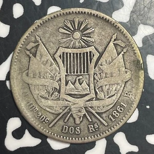 1861 Guatemala 2 Reales Lot#T2027 Silver! - Picture 1 of 2