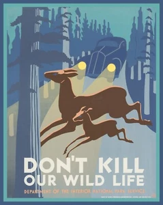 13709.Decor Poster print.Room Wall art design.Don't kill our wild life.Deers - Picture 1 of 1