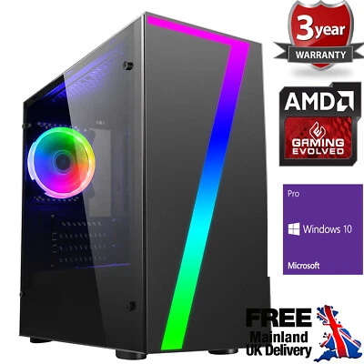 OCHW Ultra Fast AMD Quad Core DDR4 Spec Your Graphics Home Gaming PC Computer 7 RGB
