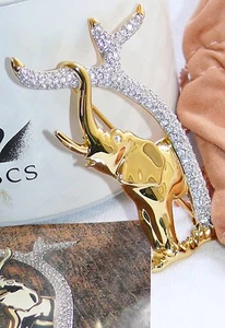 Vintage 1993 Retired Swarovski SCS Crystal Pave The Elephant Brosche Pin Orig Box - Bild 1 von 4