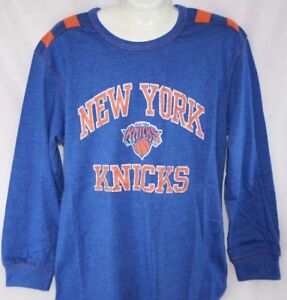 NEW Youth Kids Boys MAJESTIC NBA New York NY Knicks Basketball Long Sleeve Shirt