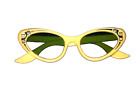 Vintage Womans Cats Eye Sun Glass Made In U.S.A. Green Lens
