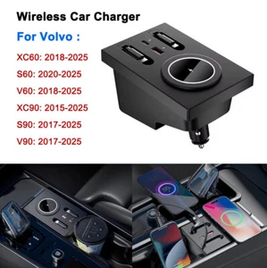 Caricabatteria auto wireless supporto ricarica rapida per Volvo XC60 S60 XC90 V90 ADE - Foto 1 di 11