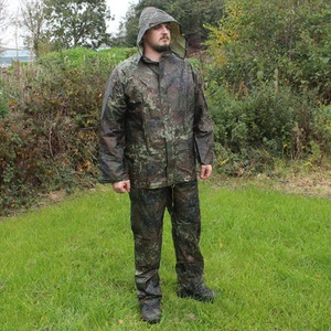 WATERPROOF Flecktarn Camo Outdoor Jacket and Trousers Survival SET - All Sizes - Picture 1 of 1