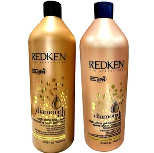 New! Redken Diamond Oil High Shine Shampoo & Conditioner Liter's 33 Oz ea - Picture 1 of 1