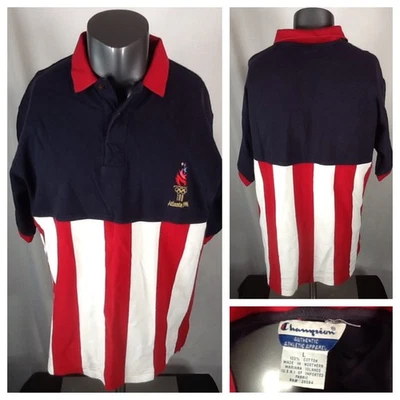 Camisa polo vintage de los Juegos Olímpicos de Atlanta 1996 para hombre (grande) logotipo de EE. UU. Y2K campeón Foto 1 de 4