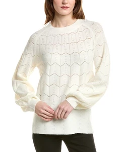 Love Token Pointelle Sweater Women's White Xs - Picture 1 of 3