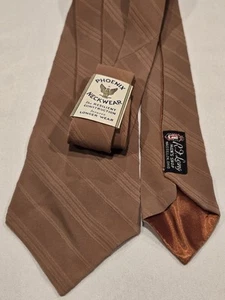 Vintage NOS 1930er 1940er Herren Krawatte Swing Krawatte Phoenix Neckwear braun - Bild 1 von 10