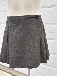 Y2K French Connection grau Wolle Plissee Academia Goth Minirock Taille 29 - Bild 1 von 10