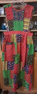 Vintage 60er 70er Design Haus Patchwork Landhaus Kern Schürze Pullover Maxikleid - Bild 1 von 12