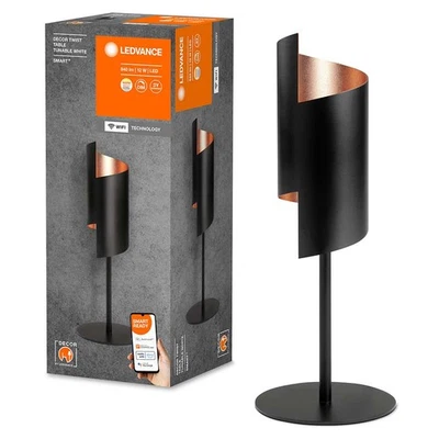 Smart+ LED Tischlampe Decor Twist Schwarz 12W CCT 3000K-6500K dimmbar App WiFi - Bild 1 von 4