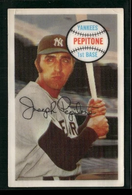 1970 Kelloggs Baseball #59 Joe Pepitone en muy buena condición 2 pequeñas grietas cerca de la parte superior Foto 1 de 2